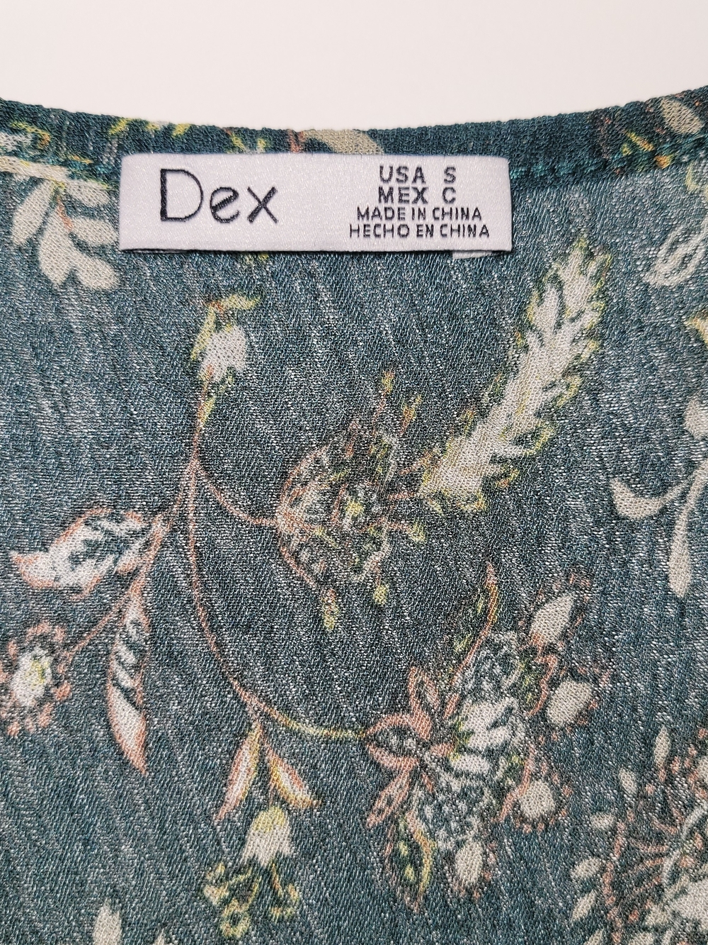 Dex Hunter Green Floral Maxi Dress Small Boho Cottagecore Smocked Waist - Picture 6 of 7